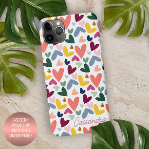 Funda Para iPhone 16 Pro Max Patrón personalizado de corazón naranja menta verd