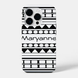 Funda Para iPhone 14 Pro Patrón personalizado de estilo tribal en blanco y 