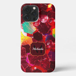 Funda Para iPhone 13 Pro Max Patrón purpurina brillante de mosaico abstracto ro