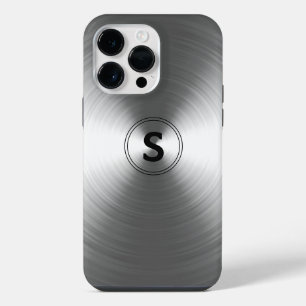 Funda Para iPhone 14 Pro Max Patrón Radiante de Plata Contemporáneo Monogramado