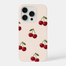 Patrón Retro de Fruta de Cereza Roja