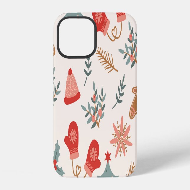 Funda Para iPhone Patrón Retro de Pan de Jengibre de Navidad. (Reverso )