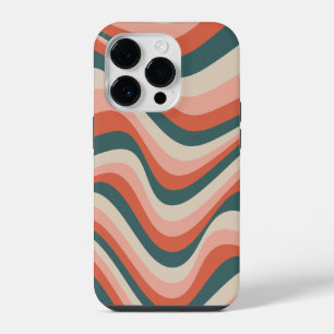 Funda Para iPhone 14 Pro Patrón Retro Ondulado Colorido de Rayas Groovy