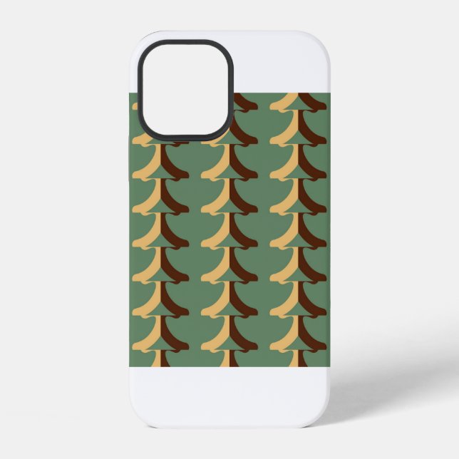 Funda Para iPhone Patrón retro sin fisuras con elementos verticales. (Reverso )