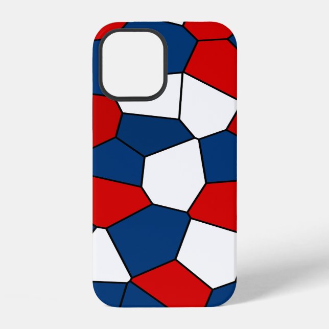 Funda Para iPhone Patrón Rojo Azul Blanco (Reverso )
