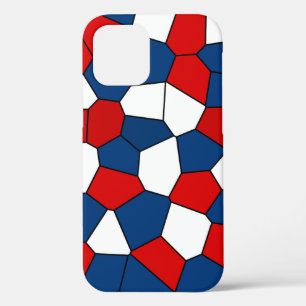Funda Para iPhone 12 Patrón Rojo Azul Blanco