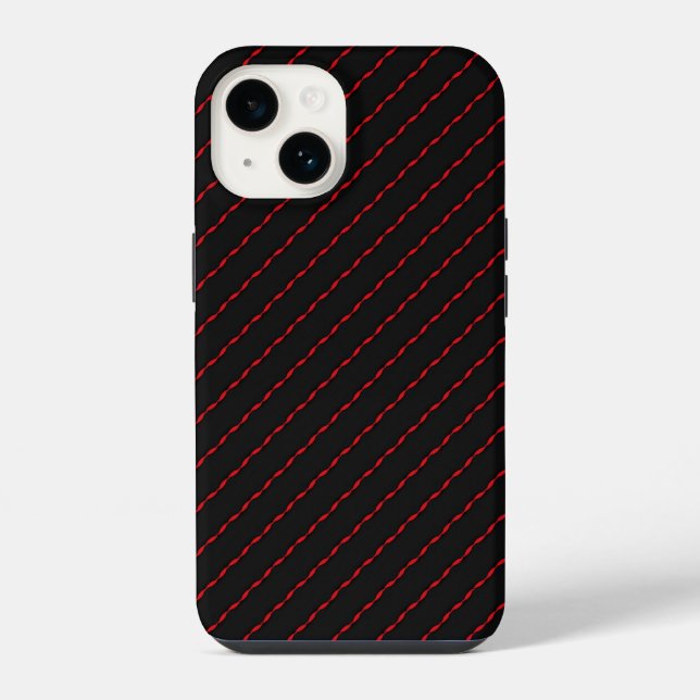 Funda Para iPhone Patrón rojo y negro (Reverso )