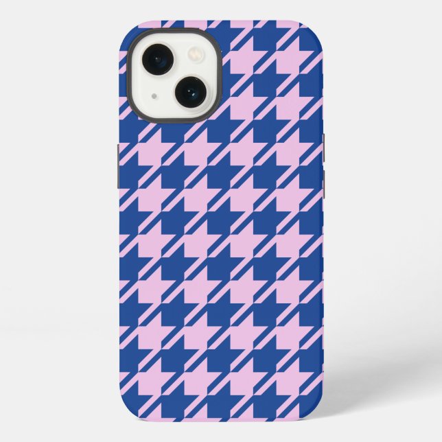 Funda Para iPhone Patrón rosa+azul de dientes de perro (Reverso )