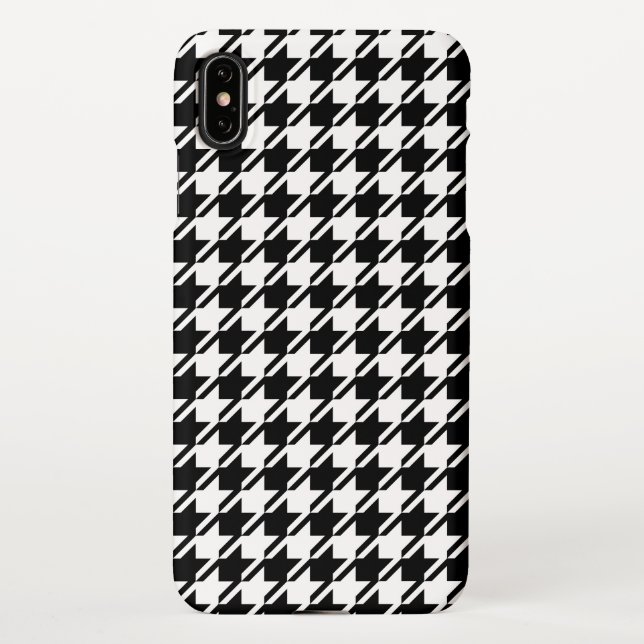 Funda Para iPhone Patrón Rpt de Houndstoth BW (Reverso)