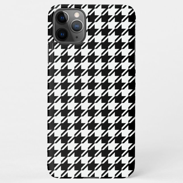 Funda Para iPhone Patrón Rpt de Houndstoth BW (Reverso)