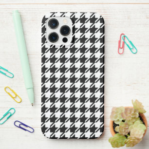 Funda Para iPhone 12 Pro Max Patrón Rpt de Houndstoth BW