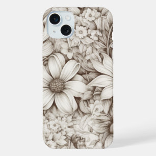 Patrón Sepia Floral Vintage (5)
