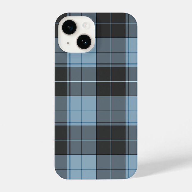 Funda Para iPhone Patrón simple de tartán en azul claro (Reverso )