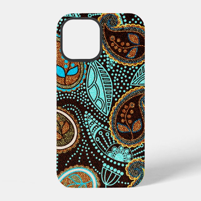 Funda Para iPhone Patrón sin costuras de paisley, efecto de textura  (Reverso )