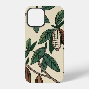Funda Para iPhone 12 Patrón sin fisuras de la planta de cacao. Grano de