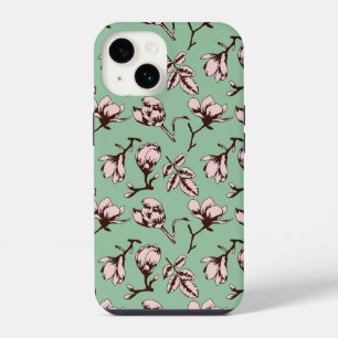 Funda Para iPhone 14 Patrón sin foco con brotes de flores de los árbole