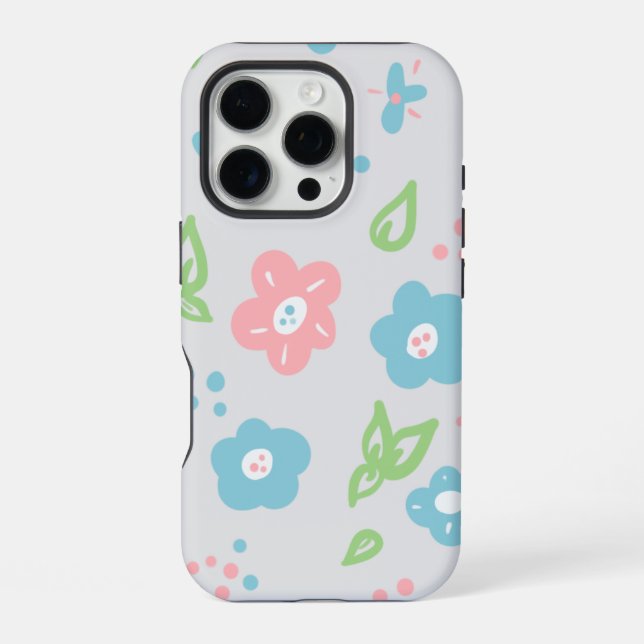 Funda Para iPhone Patrón sin foco floral (Reverso )