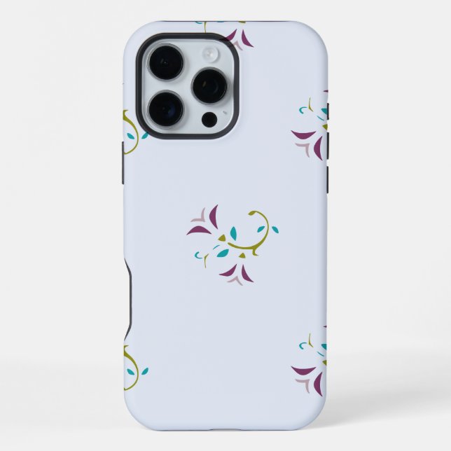 Funda Para iPhone Patrón sin foco floral (Reverso )
