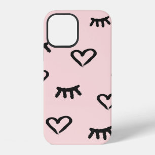 Funda Para iPhone 12 Patrón sin inconvenientes con corazones y ojos cer