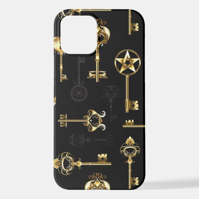 Funda Para iPhone Patrón sin inconvenientes con las teclas de oro (Reverso )