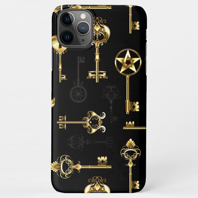 Funda Para iPhone Patrón sin inconvenientes con las teclas de oro (Reverso)