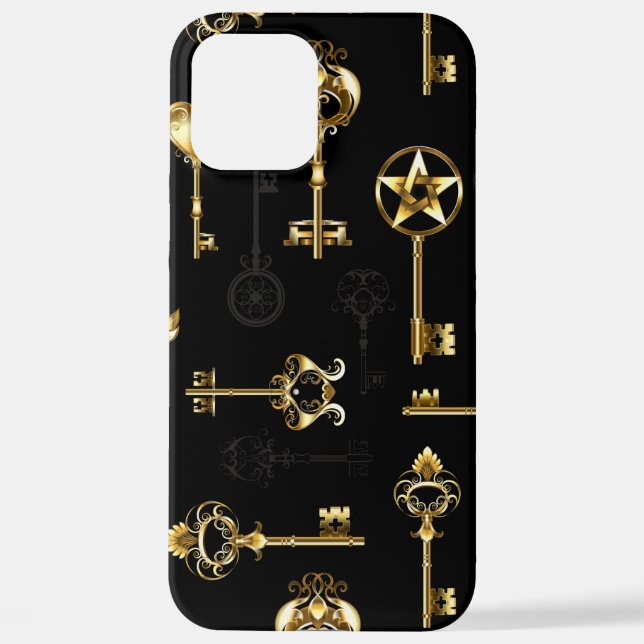 Funda Para iPhone Patrón sin inconvenientes con las teclas de oro (Reverso )