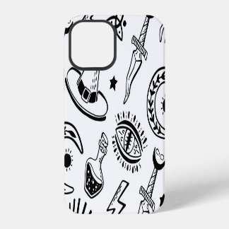 Funda Para iPhone 12 Patrón sin problemas de dibujo de tinta mágica