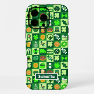 Funda Para iPhone 16 Pro Max Patrón sin problemas de iconos del Día de San Patr