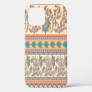 Funda Para iPhone 12 Patrón sin problemas de las fronteras florales ind