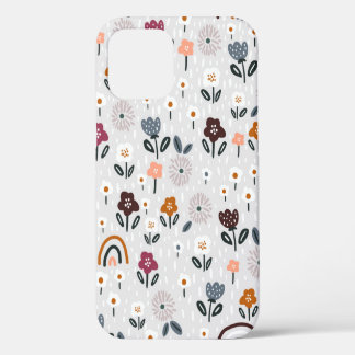 Funda Para iPhone 12 Patrón sin soldadura con arcos florales y arcos de