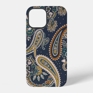 Funda Para iPhone 12 Patrón tradicional indio de Paisley en fondo