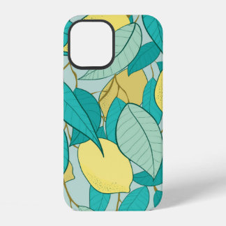 Funda Para iPhone 12 patrón transparente con jardín de limón dibujado a