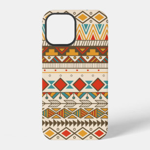 Funda Para iPhone 12 patrón tribal azteca en rayas, ilustración vintage
