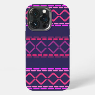 Funda Para iPhone 13 Pro Patrón tribal continuo de rosa y púrpura