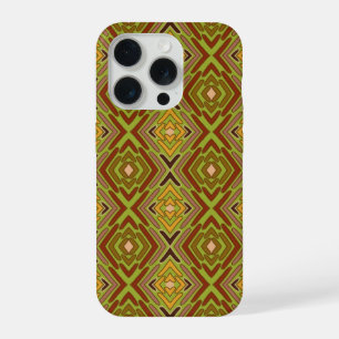 Patrón Tribal Étnico Rojo Verde Dorado