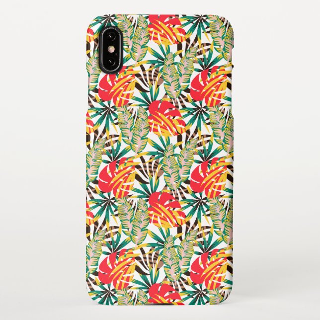 Funda Para iPhone Patrón tropical brillante (Reverso)
