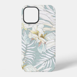 Funda Para iPhone 12 Patrón tropical sin foco con flores Orquídea, Fl