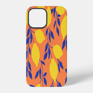Funda Para iPhone 12 Patrón tropical vintage de Lemones estilizados