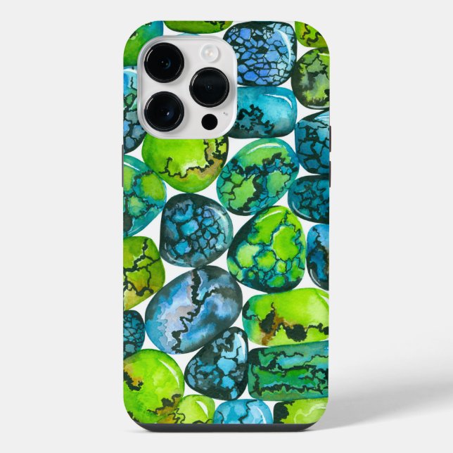 Funda Para iPhone Patrón turquesa (Reverso )