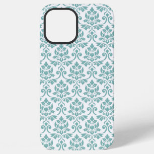 Funda Para iPhone 12 Pro Max Patrón Verde azulado de Feuille Damask