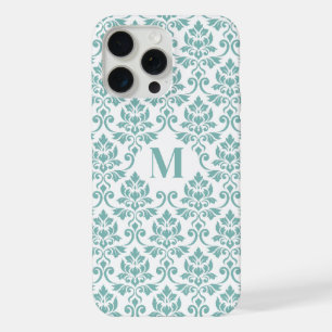 Patrón Verde azulado de Feuille Damask (Personaliz