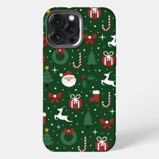 Funda Para iPhone 13 Pro Max Patrón verde de los navidades