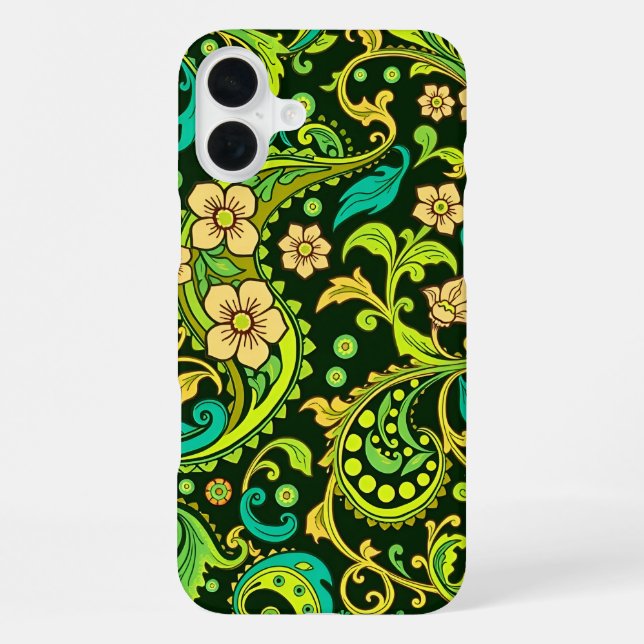 Funda Para iPhone Patrón verde de paisley (Reverso )