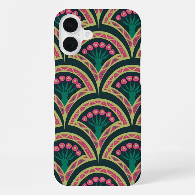 Funda Para iPhone patrón verde en forma de concha (Reverso )