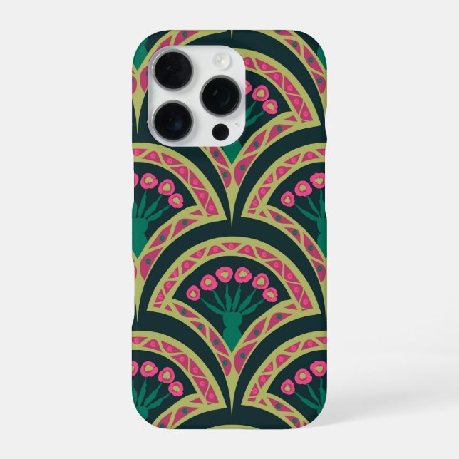 Funda Para iPhone patrón verde en forma de concha (Reverso)