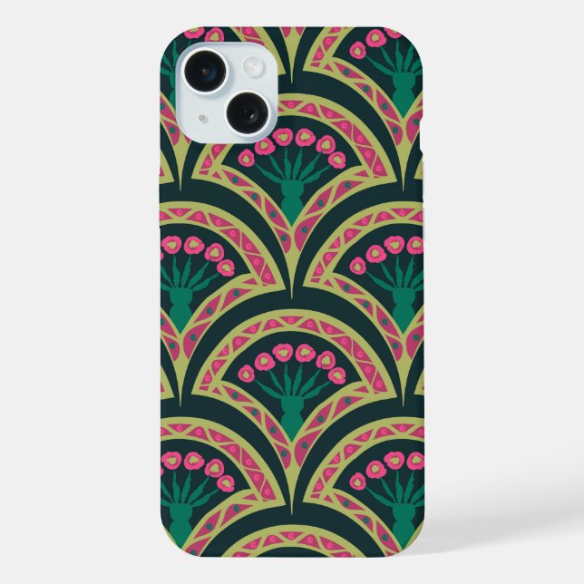 Funda Para iPhone patrón verde en forma de concha (Reverso )