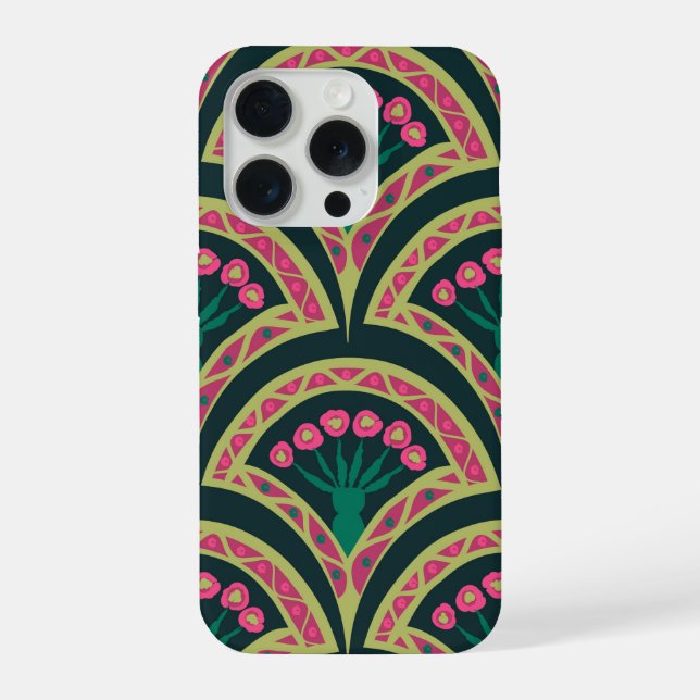 Funda Para iPhone patrón verde en forma de concha (Reverso )