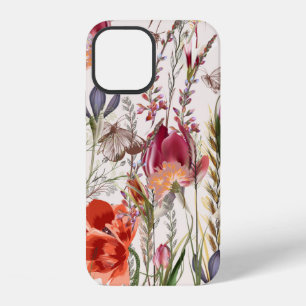 Funda Para iPhone 12 Patrón vintage de flores con diversas plantas. Vin