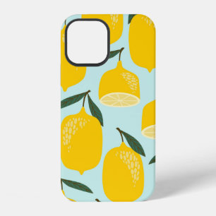 Funda Para iPhone 12 Patrón vintage sin costuras con limones. Texturas 