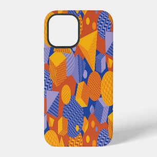 Funda Para iPhone 12 Patrón violeta de Naranja geométrico divertido